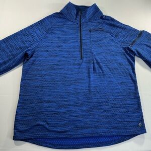 Xersion Royal Blue Heather Quarter-Zip Performance Jacket